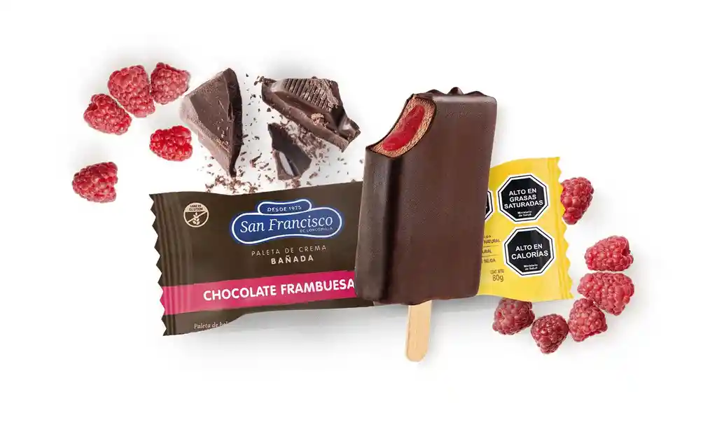 Paleta Chocolate Frambuesas