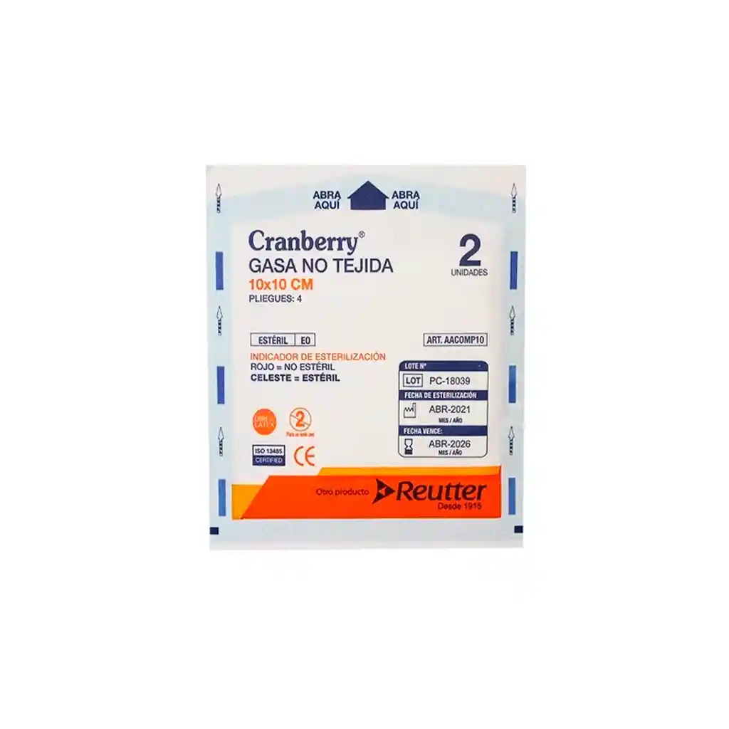 Gasa Estéril No Tejida, Tamaño 10x10 Cm -1 Caja De 50 Sobres