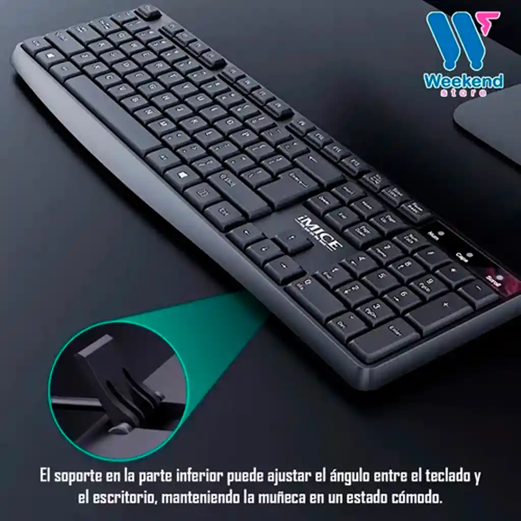 Kit Teclado + Mouse Inalámbrico 2.4g Imice An100 Teletrabajo