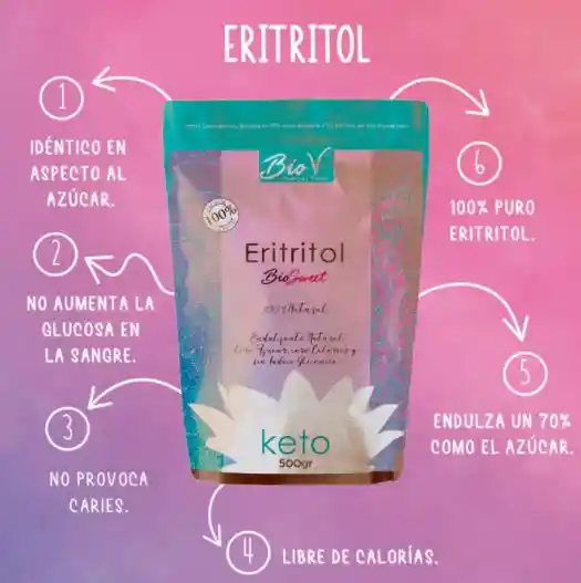 Eritritol Endulzante Natural1200 Gr Bio V