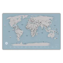 Mapa Del Mundo Raspable Travelshot (plateado) - Lámina