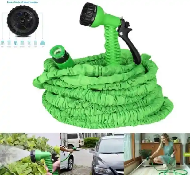 Manguera Retráctil 30mts Jardín Verde