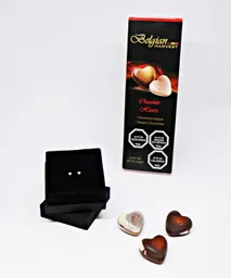 Mini Aros Punto De Luz Corazón Baño De Oro 18k 3mm (blanco) + Chocolates Gratis