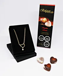 Collar Corazón Baño De Oro 18k + Chocolates Gratis