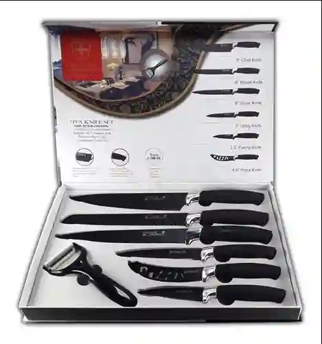 Set Cuchillo Acero Inoxidable 7 Piezas Antibacterial
