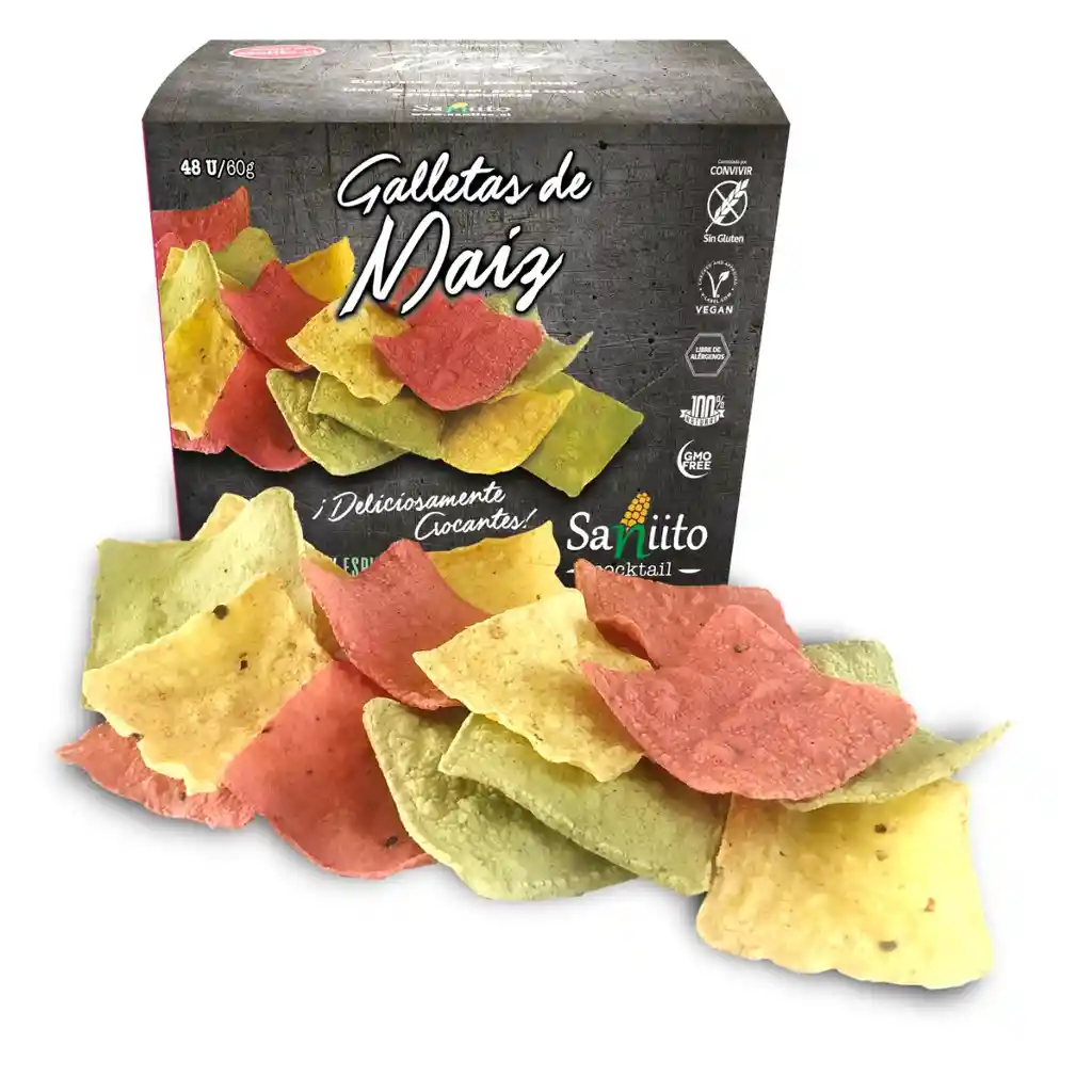 Galleta Cocktail Sin Gluten Con Betarraga Y Espinaca (48u)