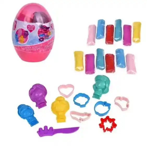 Disney Princess Huevo 16cm C/set De Plastilina Y Accesorios