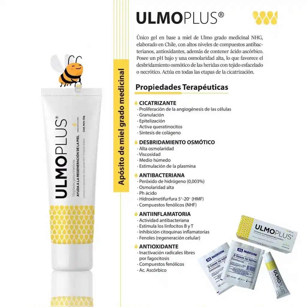 Ulmo Plus Crema Para Cicatrices Y Heridas - Pomo De 30 Grs.