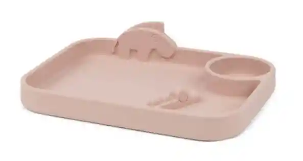 Done By Deer Plato C/compartimientos Silicona Peekaboo Deer Friends Rosa