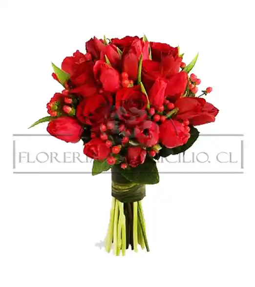 Bouquet De Tulipanes Y Rosas