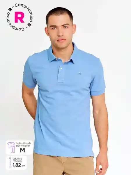 Regatta Polera Manga Corta Piq Celeste M SS25