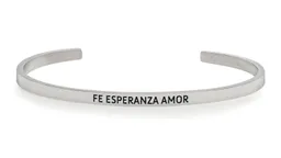 Pulsera Fe . Esperanza . Amor - Plata