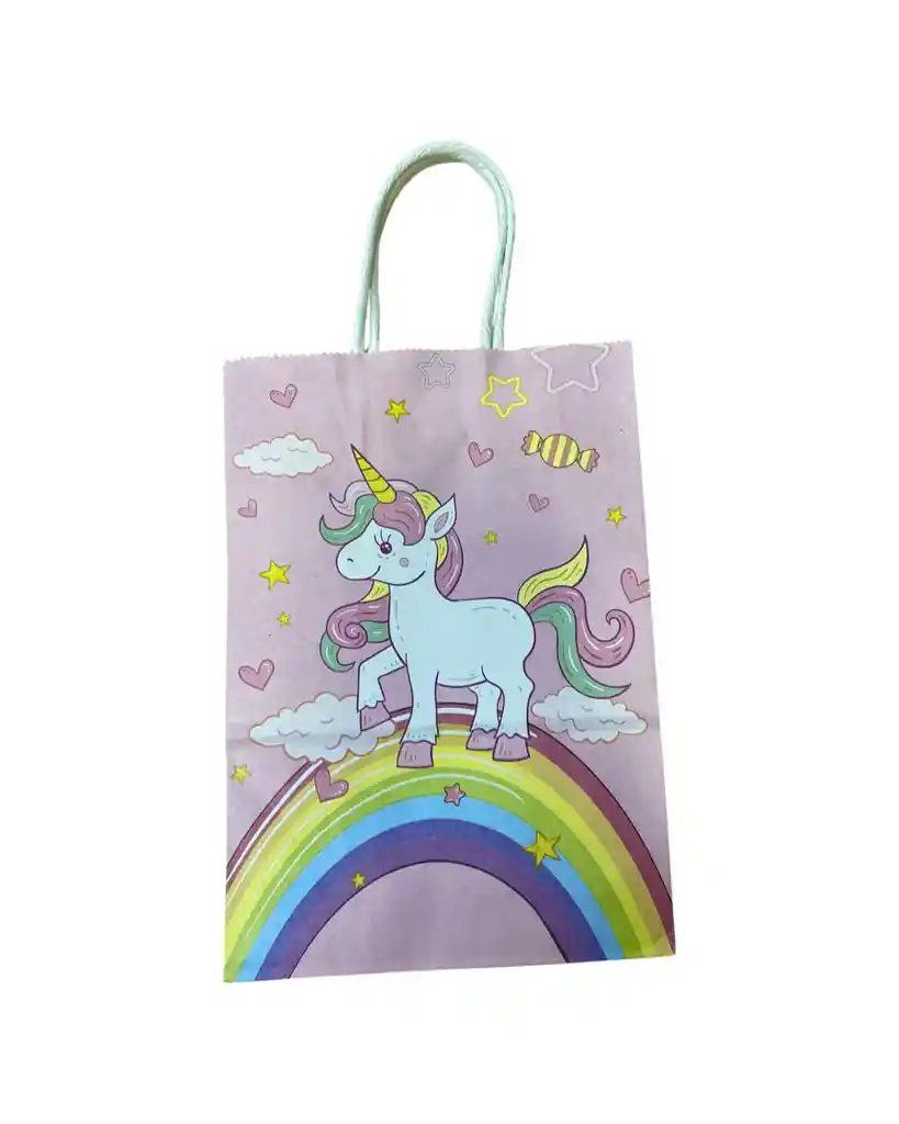 Bolsa De Regalo Unicornios 21x15x8 Cm