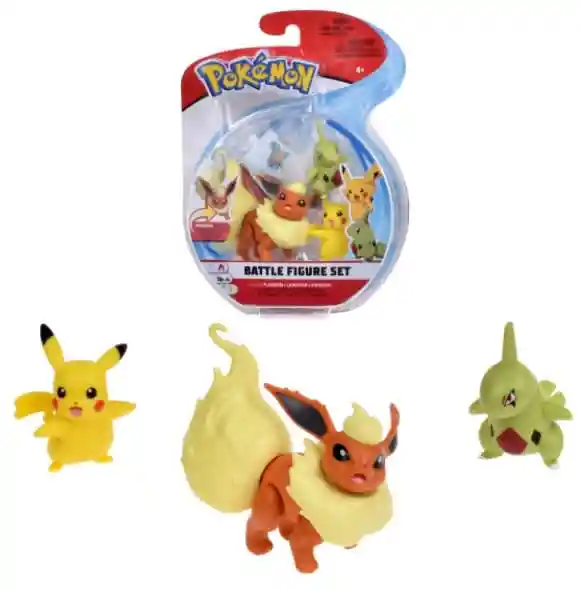 Pokemon Set 3 Figuras Battle (flareon-larvitar-pikachu) Pkw0174