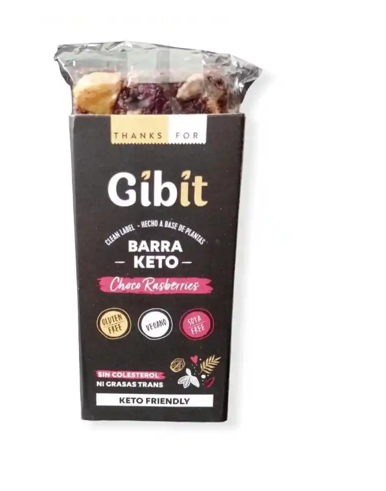 Gibit - Barra Keto Choco Rasberries (vegano, Gluten Free)