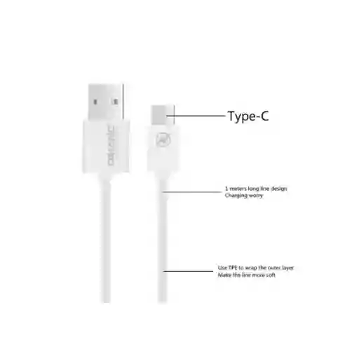 Cable Tipo C 1mt - Carga Rápida 3.1a