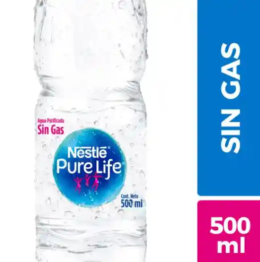 Agua Purificada Sin Gas Nestlé Pura Vida Botella 500 Cc