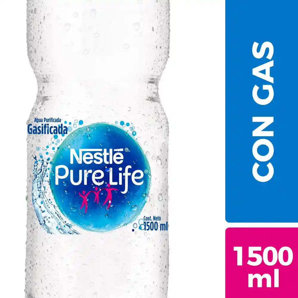 Agua Purificada Con Gas Nestlé Pura Vida Botella 1.5 L