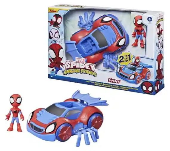 Hasbro Marvel Spidey And Amazing Friends Figura Y Vehículo Spidey