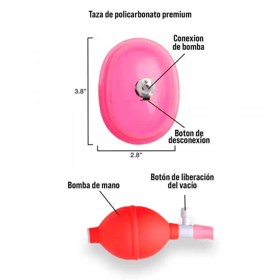 Bomba Vaginal Con Copa Pequeña De 9.6 Cm.