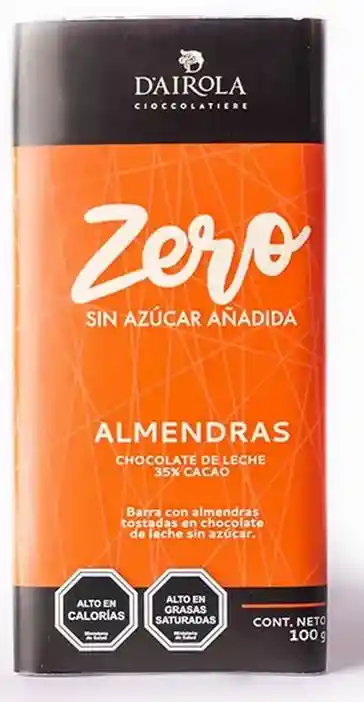 Barra Zero Leche Almendras Sin Azúcar