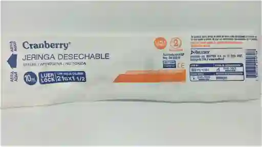 Cranberry Jeringa Desechable10 Ml 21Gx11/2 X 1 Und
