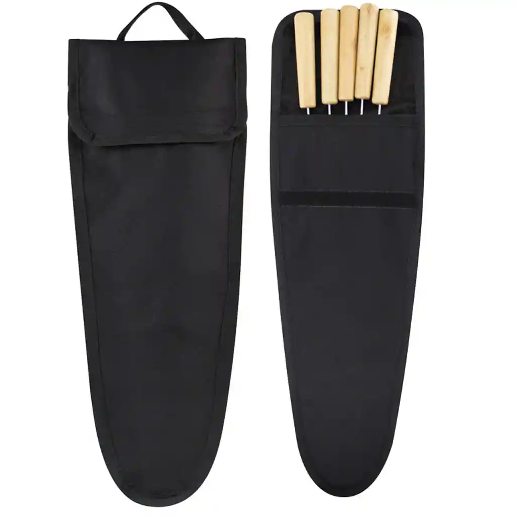 Set 5 Fierros Anticuchos Asado Madera