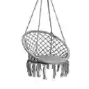 Hamaca Silla Columpio Algodón Gris 80 X 70 Cm