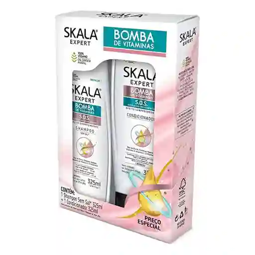 Kit Bomba De Vitaminas S.o.s Skala Sh + Acond