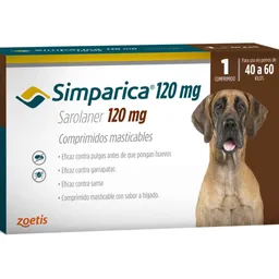 Simparica Antipulgas para Perros de 40 - 60 Kg (120 mg)