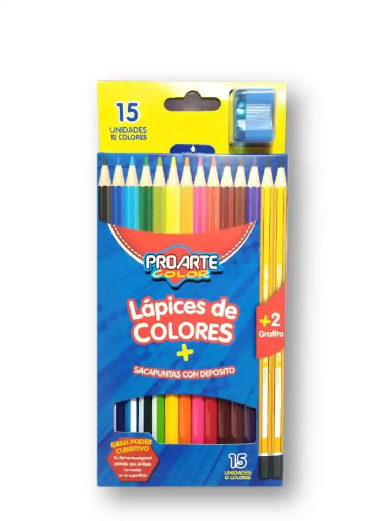 lapices de colores + sacapuntas (Proarte