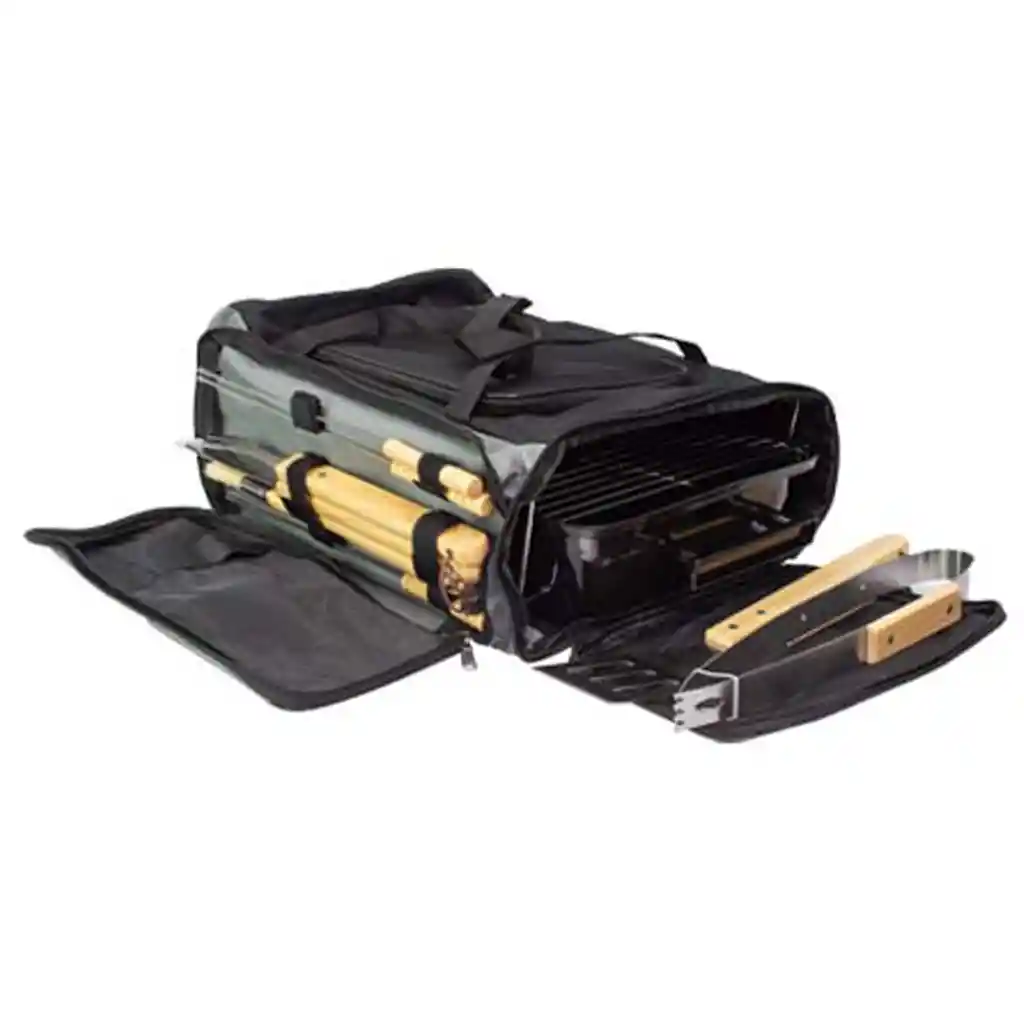 Set Deluxe Bolso Cooler Parrilla Asado Herramientas