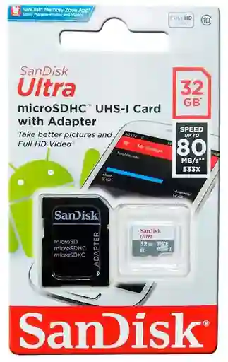 Sandisk · Micro Sd Hc Clase 10 De 32gb