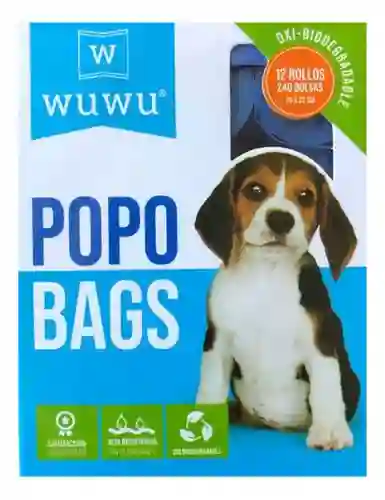 Wuwu Popo Bags Biodegradables 240 Bolsas