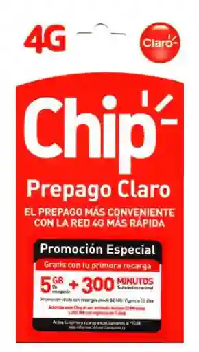 Chip Claro 4g 5gb Mas 300 Minutos