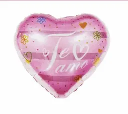 Globo Metalizado Corazón "te Amo" Rosa