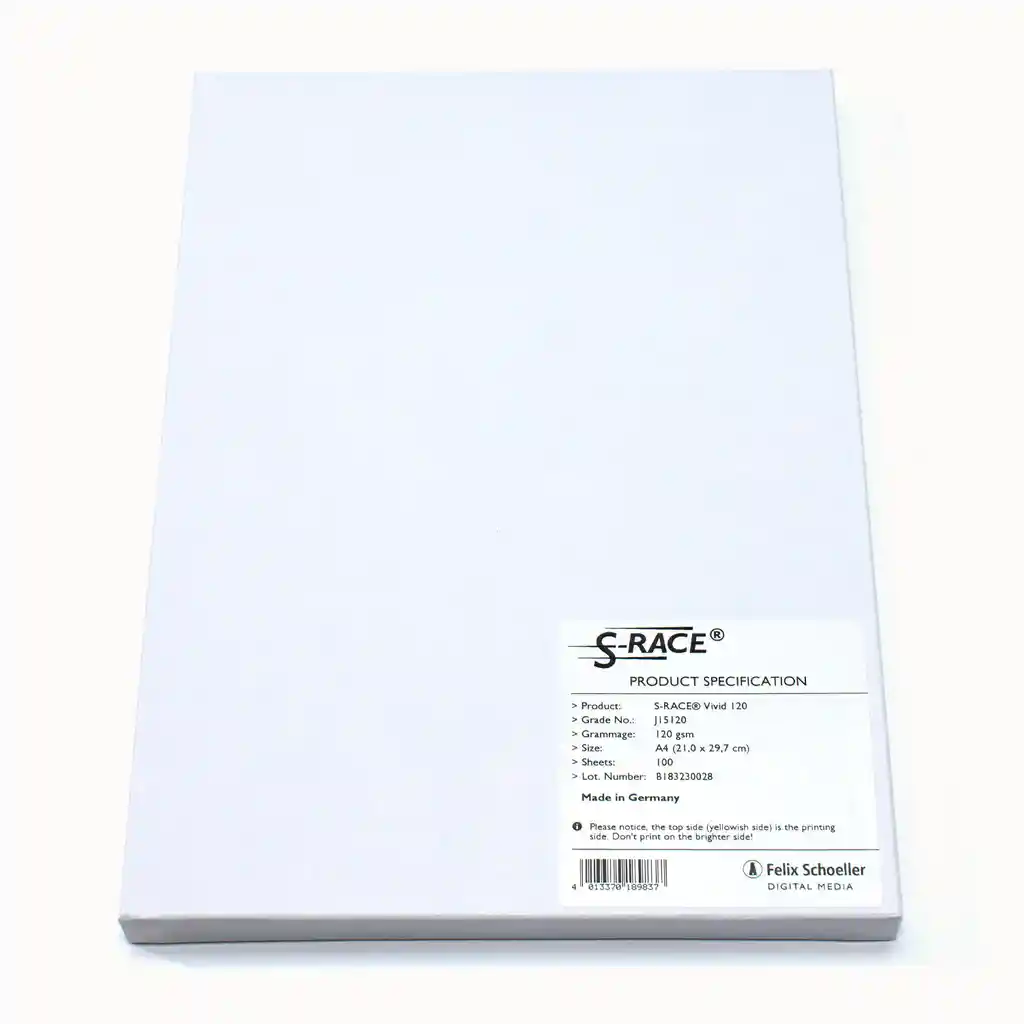 Papel Sublimación S-race, Tamaño A4 (100 Hojas)