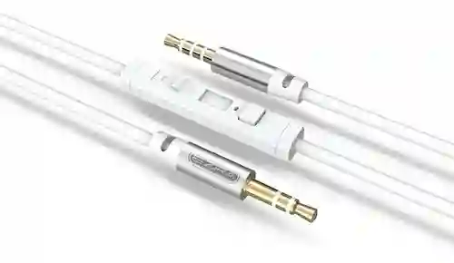 Cable Auxiliar Con Micrófono Blanco