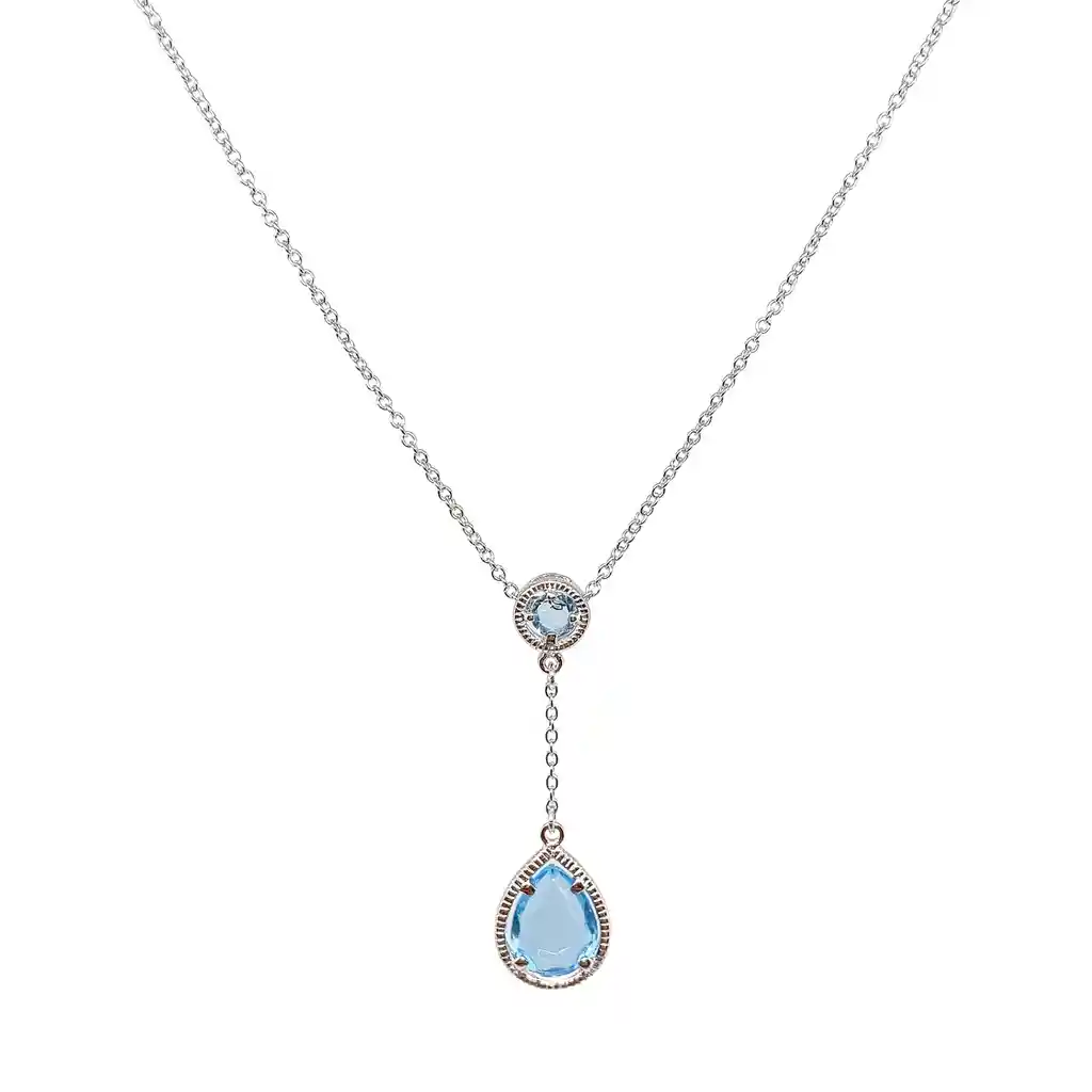 Collar Punto De Luz Y Cristal Cielo