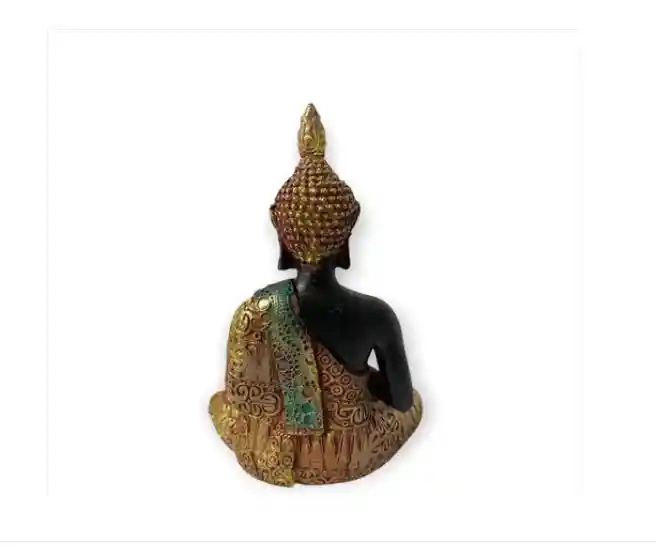 Figura Buda Color Negro Y Dorado