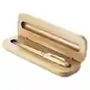 Set Bolígrafo Lapiz Estuche De Bambú Deluxe