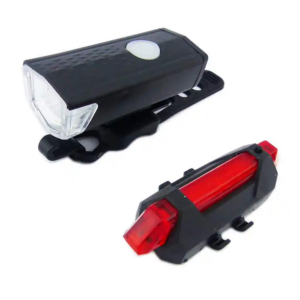 Kit Luces Led Delantera Y Trasera Para Bicicleta Recargable