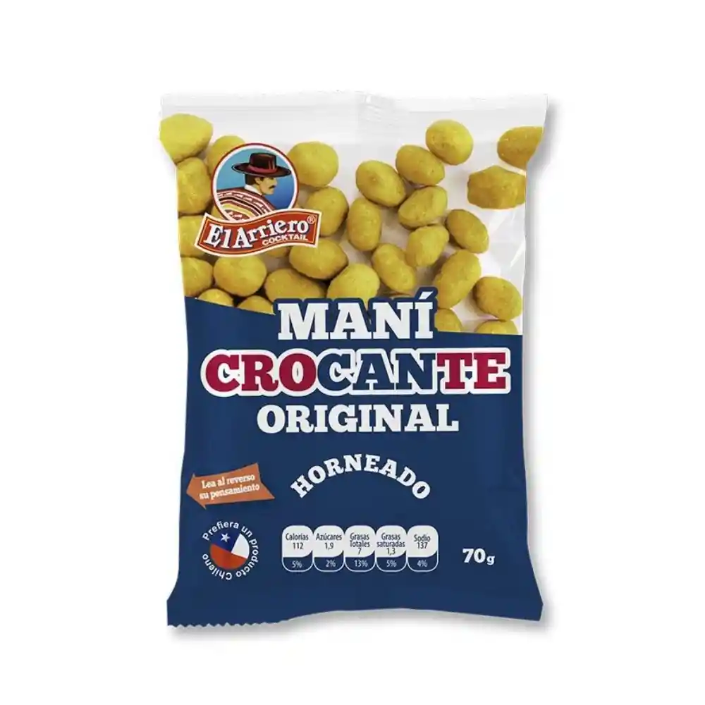 Arriero Mani Crocante Natural El  70 Grs