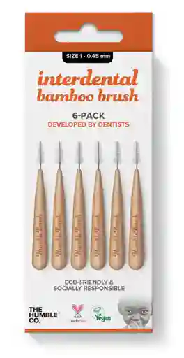 Cepillos Interdentales Bambu - Pack 6 Unidades- Tamaño 2. Color Rojo. 0,50mm