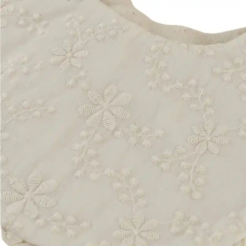 Babero De Algodón Bordado De Flores