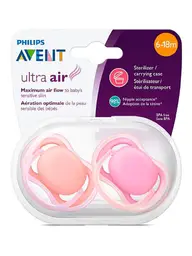 2 Chupetes Ultra Air Lisos 6-18 Meses Pink