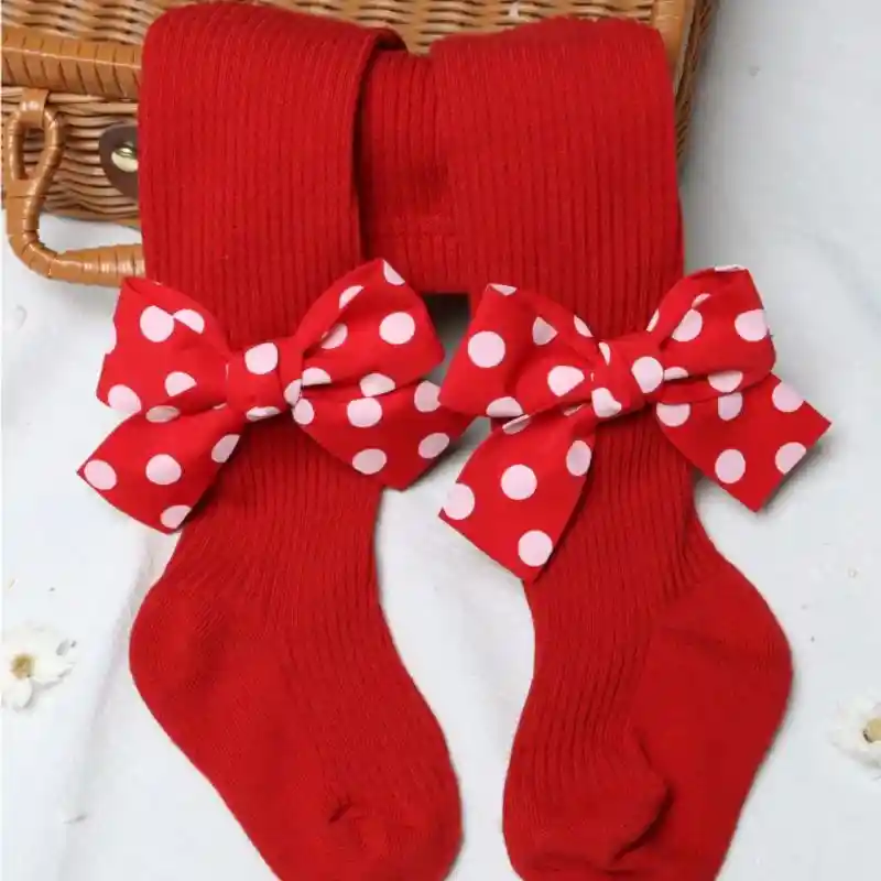 Pantys Medias Rojas Minie Para Bebé 6 - 12 Meses