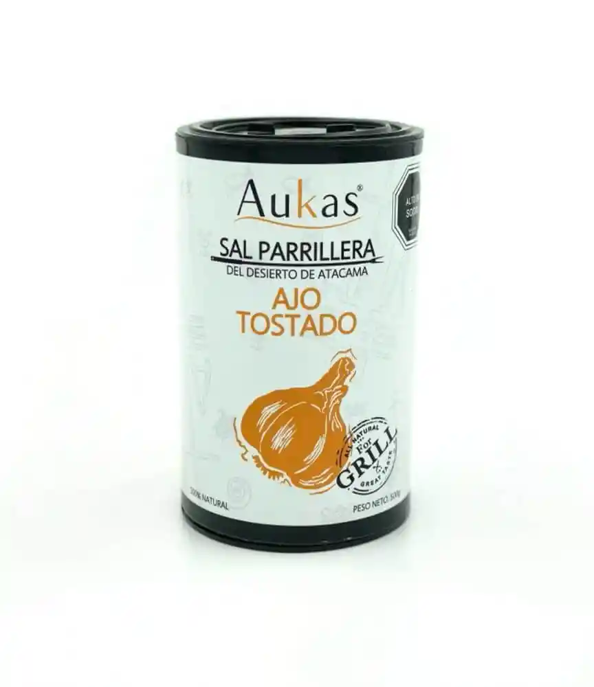 Aukas · Sal Parrillera Ajo Tostado