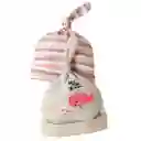 Gorro 100% De Algodón Para Bebé 0 A 6 Meses Tipo Duende (2 Unidades)