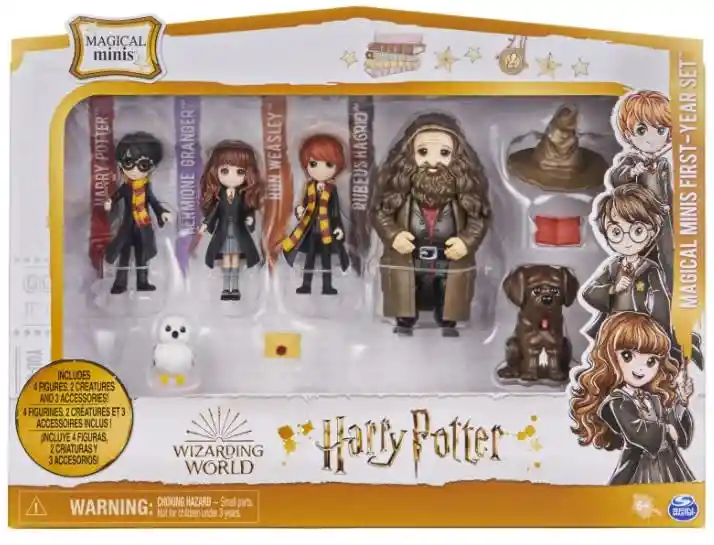 Harry Potter Magical Minis Set Figuras First-year (4 Figuras-2 Criaturas Y 3 Accesorios!) 6062963